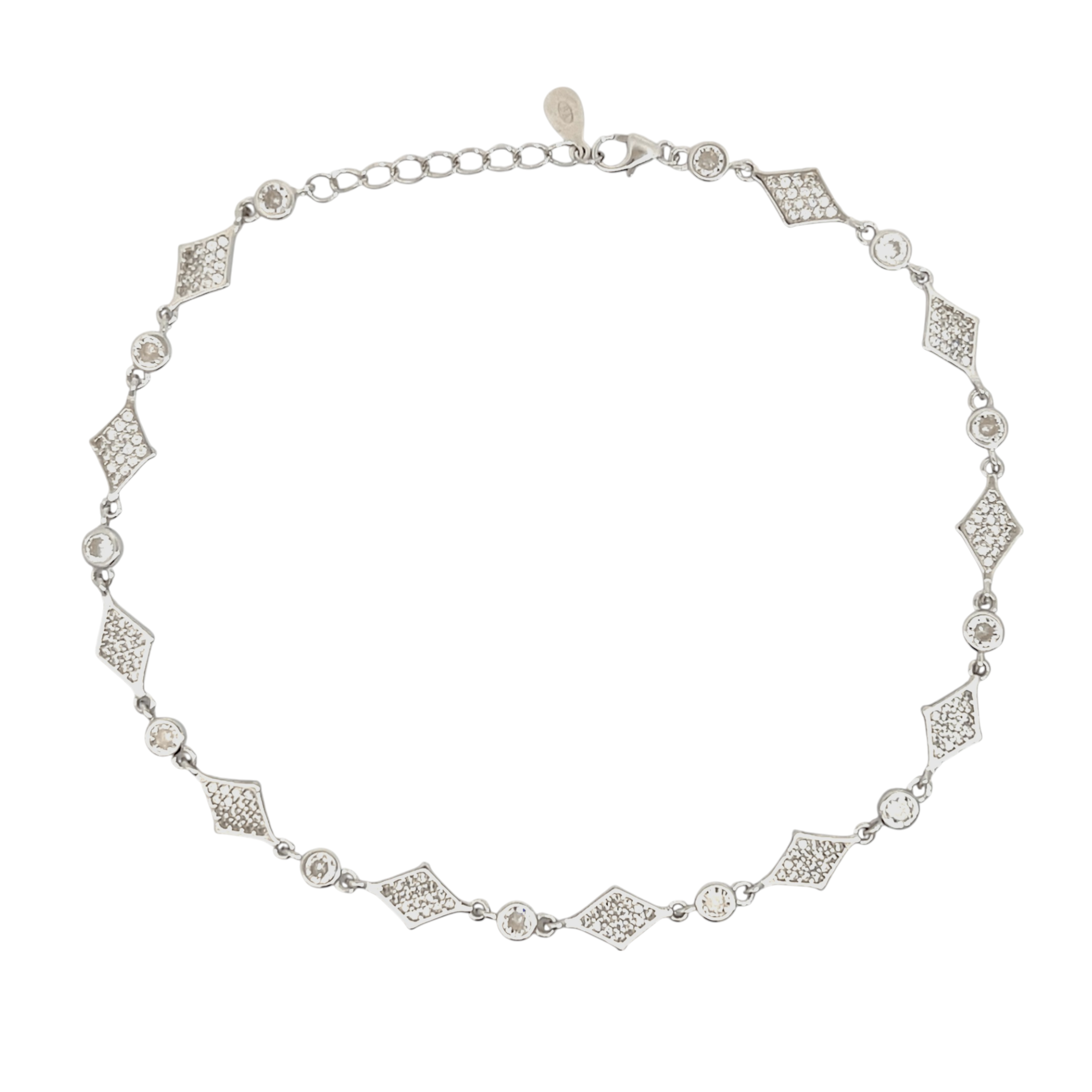PurpleLuck Silver Cosmic Prism Anklet