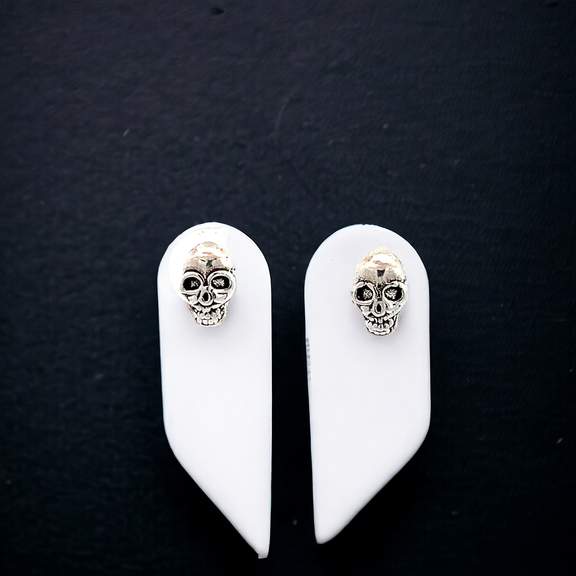 Anya Oxidized 925 Silver Skull Earrings. Charm studs for women and girls for daily wear