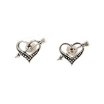 PurpleLuck Aubrey Oxidised 925 Silver Heart Earrings. Elegant design for daily wear and Office wear for girls