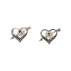 PurpleLuck Aubrey Oxidised 925 Silver Heart Earrings. Elegant design for daily wear and Office wear for girls