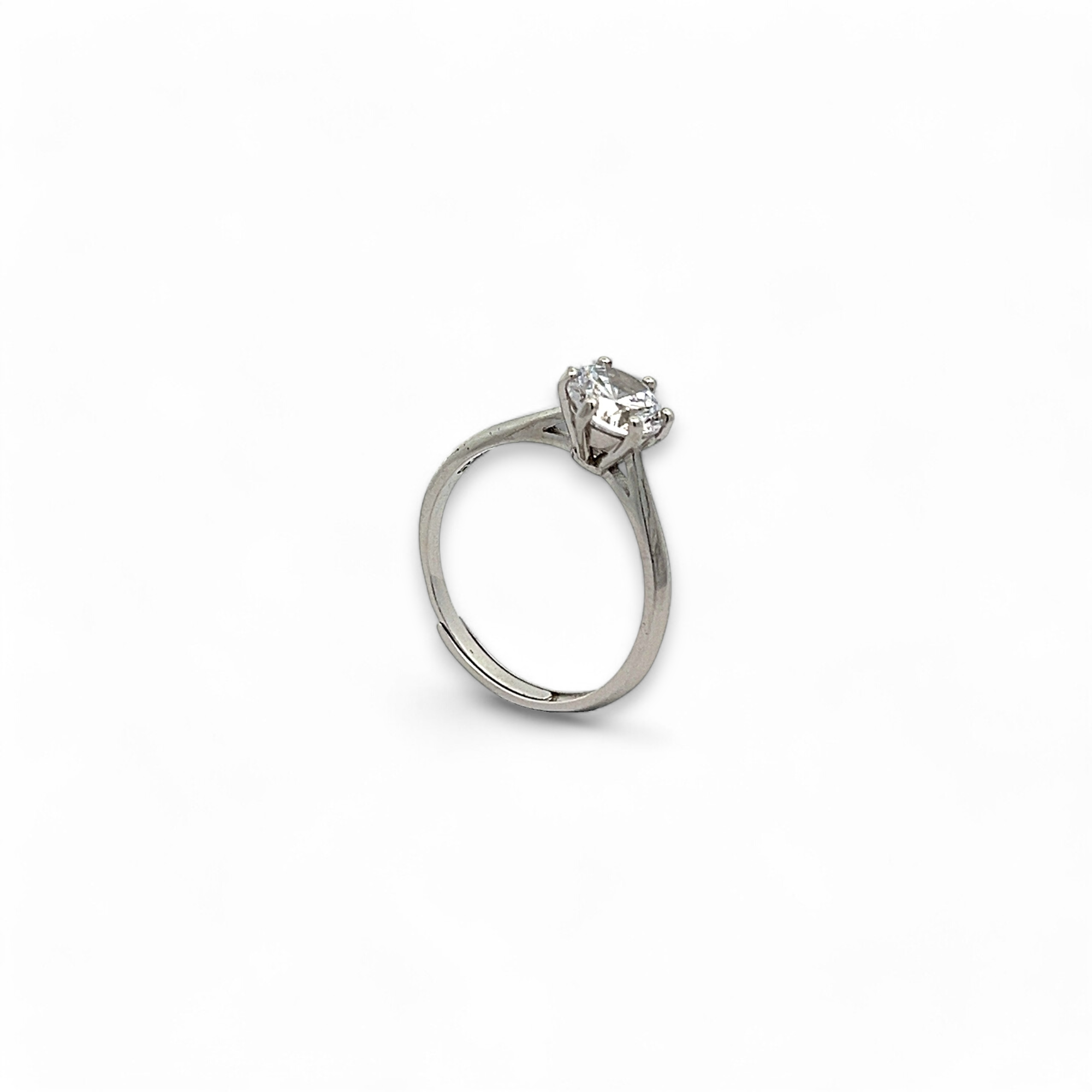 PurpleLuck Audrey 925 Silver Solitaire Ring Adjustable and Elegant ring Perfect for gifting and daily wear
