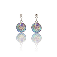 PurpleLuck Aurora 925 Silver Earrings. Gradient Charm Gift for Her 