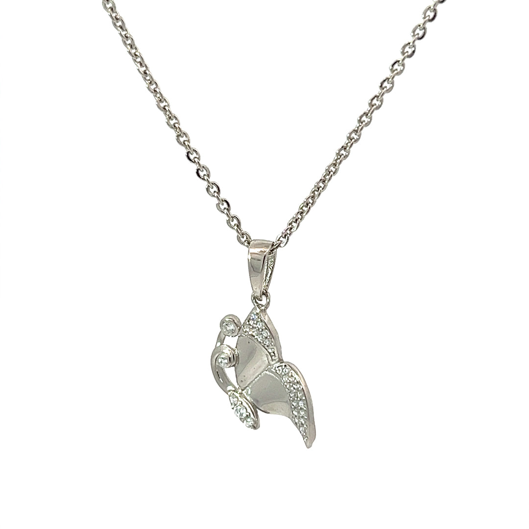 PurpleLuck Ava 925 Silver Butterfly Pendant. Charming party wear pendant with elegant design for women an girls.