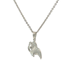 PurpleLuck Ava 925 Silver Butterfly Pendant. Charming party wear pendant with elegant design for women an girls.