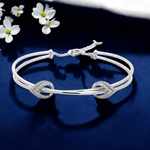 PurpleLuck Ayesha 925 Silver Bracelet Elegant adjustable modern design bracelet. Ideal gift idea for Women and girls