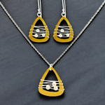 PurpleLuck Bellucci Gold Italian Pendant Set .Delicate pearl jewellery set Ideal for gifting for wife, sister and girlfriend