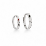PurpleLuck Bella 925 Silver Couple Ring Elegant and minimal Anniversary  and Valentine gift for Him and Her. Romantic gift for women and girls