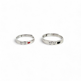 PurpleLuck Bella 925 Silver Couple Ring Elegant and minimal Anniversary  and Valentine gift for Him and Her. Romantic gift for women and girls