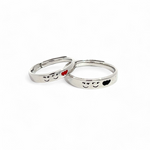 PurpleLuck Bella 925 Silver Couple Ring Elegant and minimal Anniversary  and Valentine gift for Him and Her. Romantic gift for women and girls