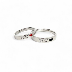 PurpleLuck Bella 925 Silver Couple Ring Elegant and minimal Anniversary  and Valentine gift for Him and Her. Romantic gift for women and girls