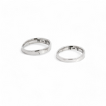 PurpleLuck Bella 925 Silver Couple Ring Elegant and minimal Anniversary  and Valentine gift for Him and Her. Romantic gift for women and girls