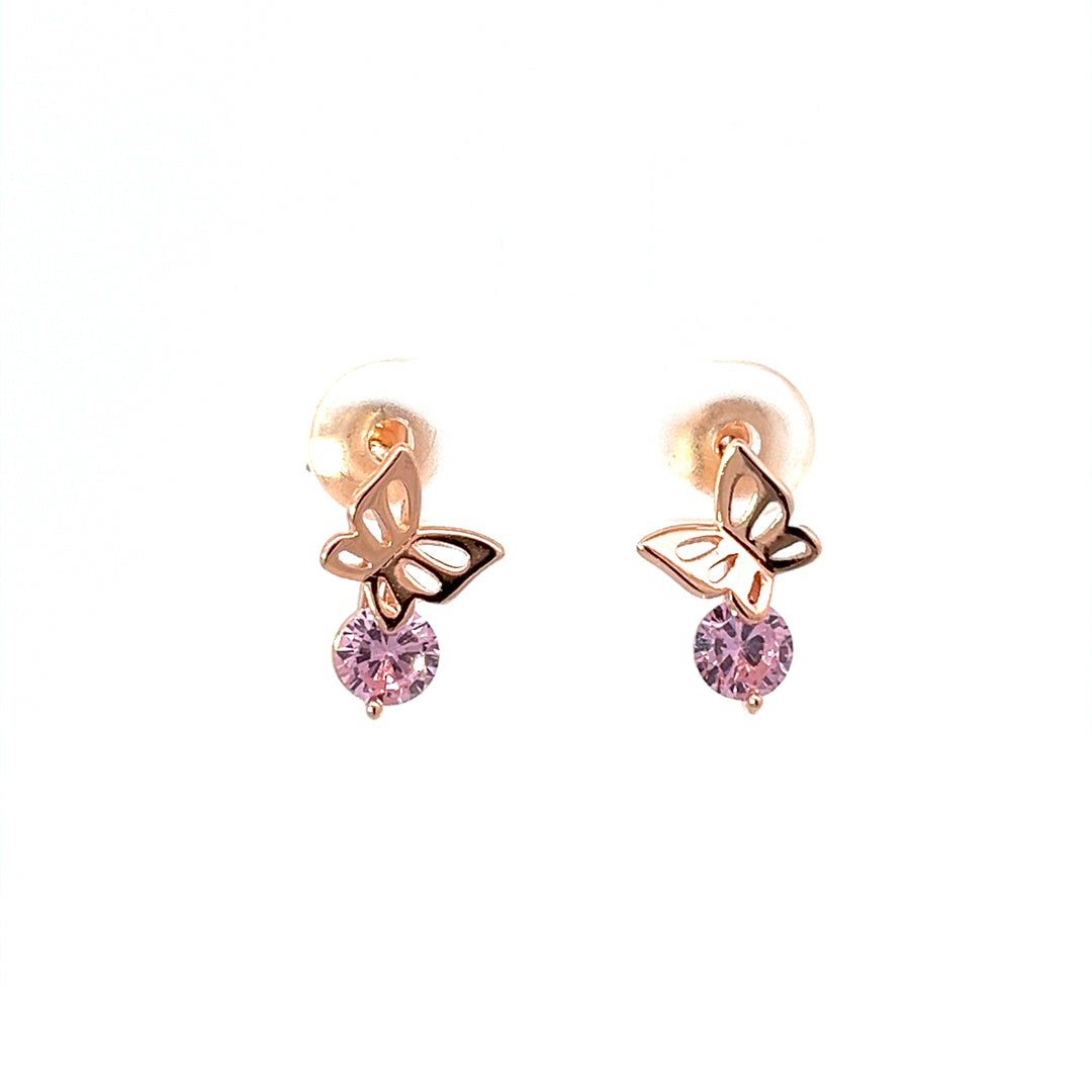 PurpleLuck Beyonce Rose Gold Butterfly Earrings