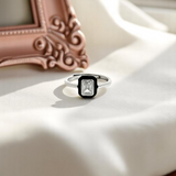 Purpleluck Eclipsed Elegance 925 Silver Ring for birthday gift for wife and girlfriend