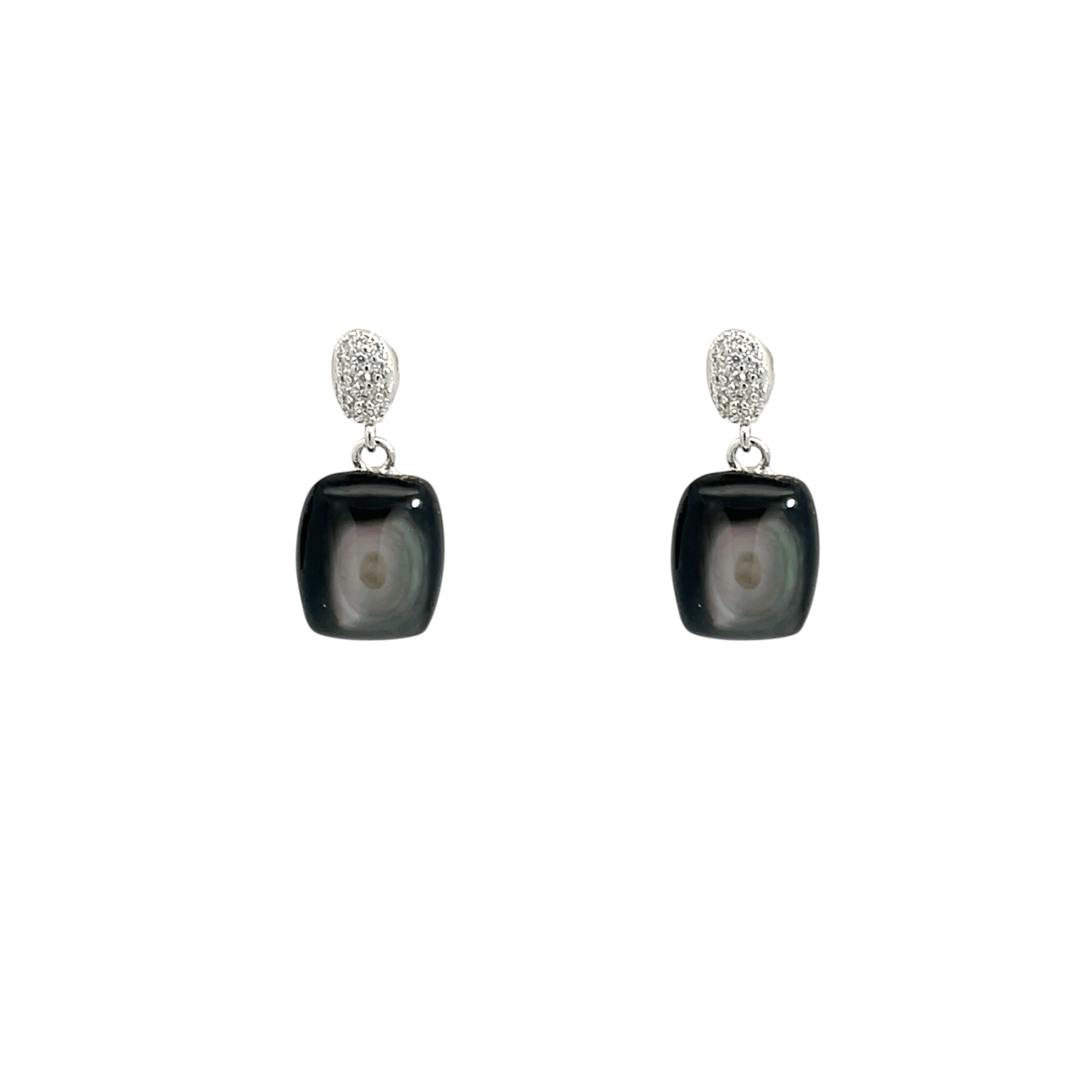 Purpleluck 925 Silver Midnight Sparkle Earrings. 