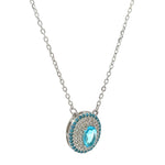 Purpleluck Elegant Blue Gemstone 925 Silver Pendant. Trendy pendant design for women and girls