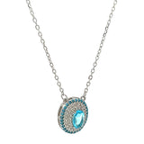 Purpleluck Elegant Blue Gemstone 925 Silver Pendant. Trendy pendant design for women and girls