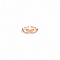PurpleLuck Rose Gold Winged Sparkle Ring Sterling Silver elegant design ring