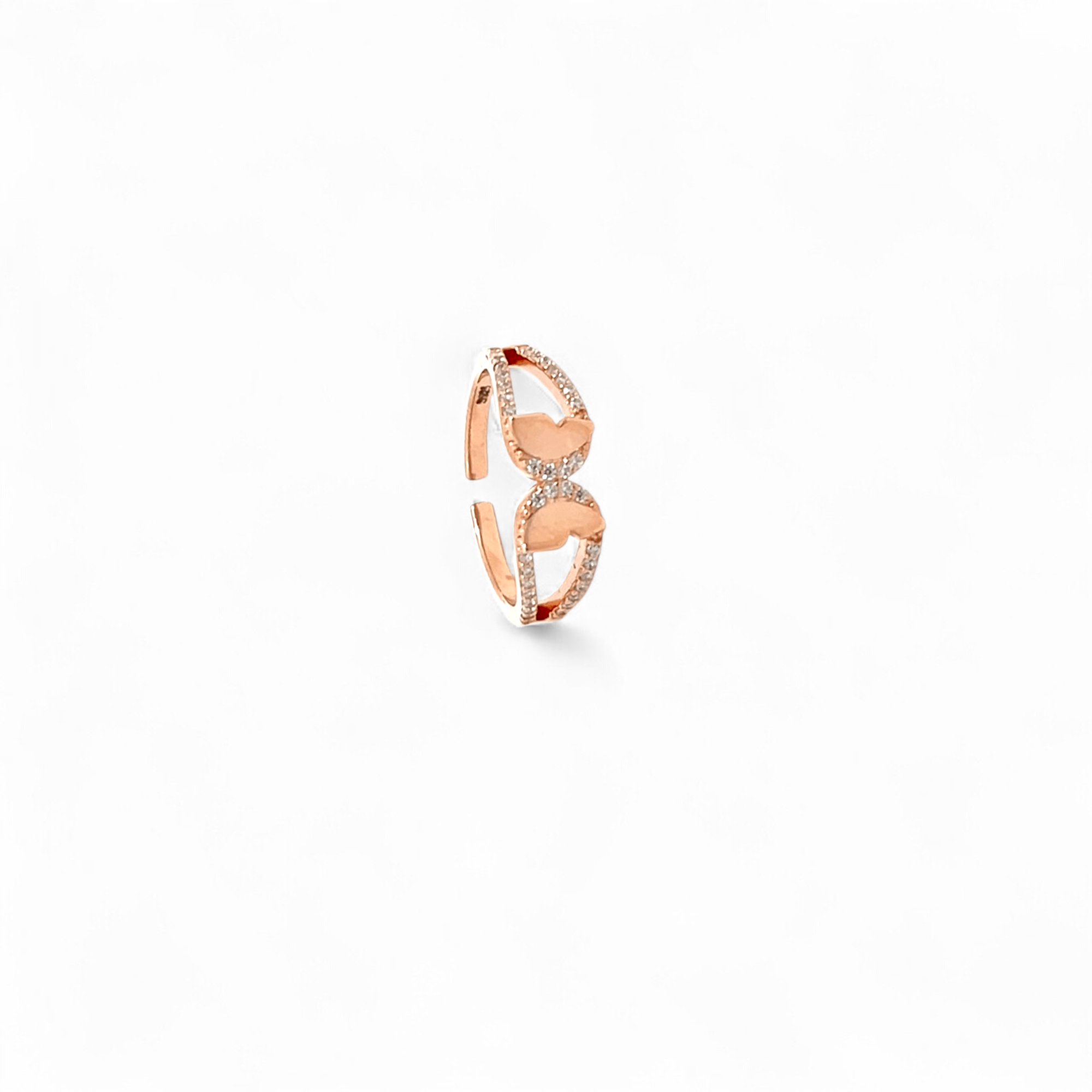PurpleLuck Rose Gold Winged Sparkle Ring Sterling Silver elegant design ring