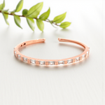 Purpleluck Eternity Glow 925 Silver Cuff traditional and trendy daily. wear bracelet. Modern Romantic gift 