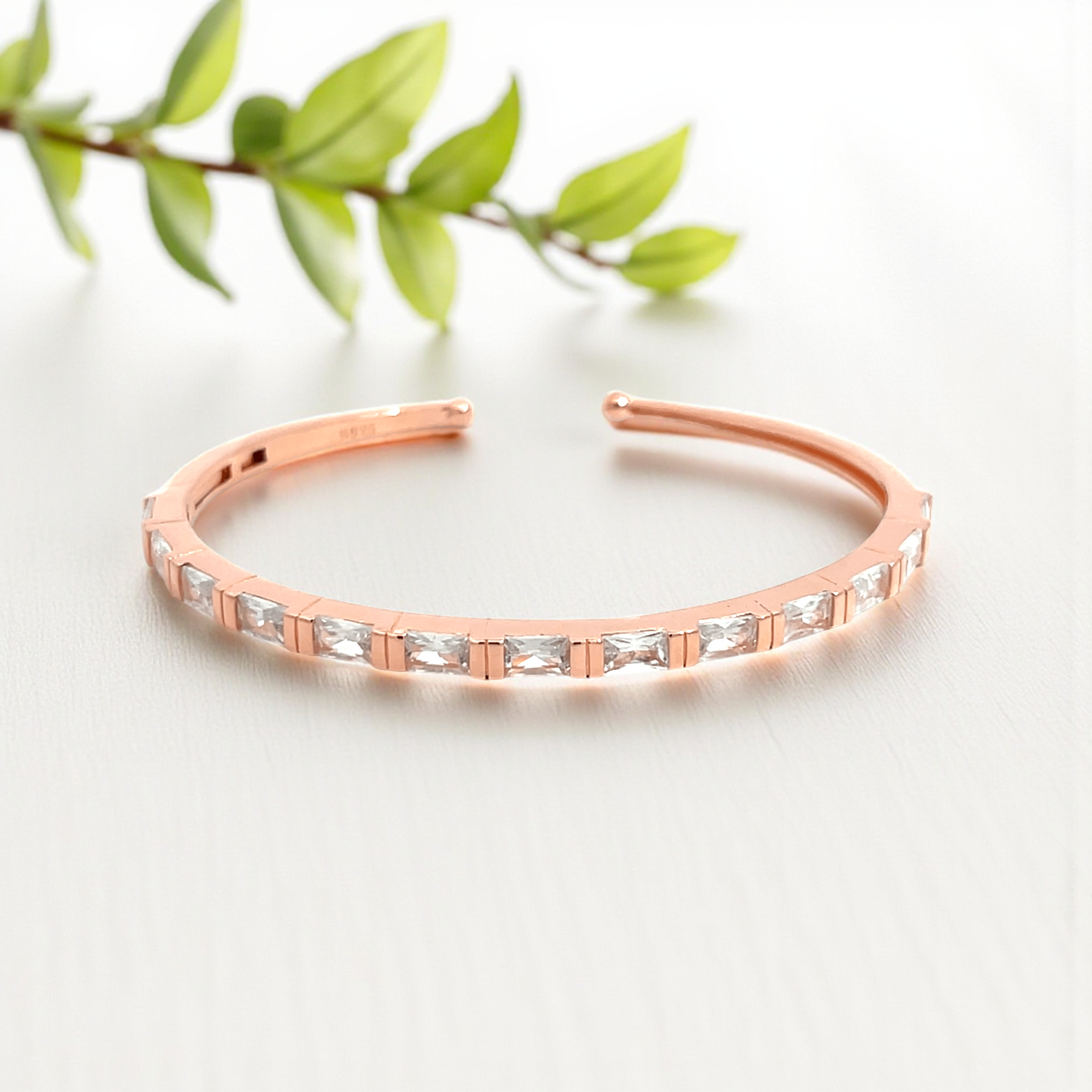Purpleluck Eternity Glow 925 Silver Cuff traditional and trendy daily. wear bracelet. Modern Romantic gift 