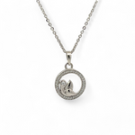 PurpleLuck Burning Flame Silver Necklace- Sterling Silver dainty gift for women and girls. Perfect for office and daily wear