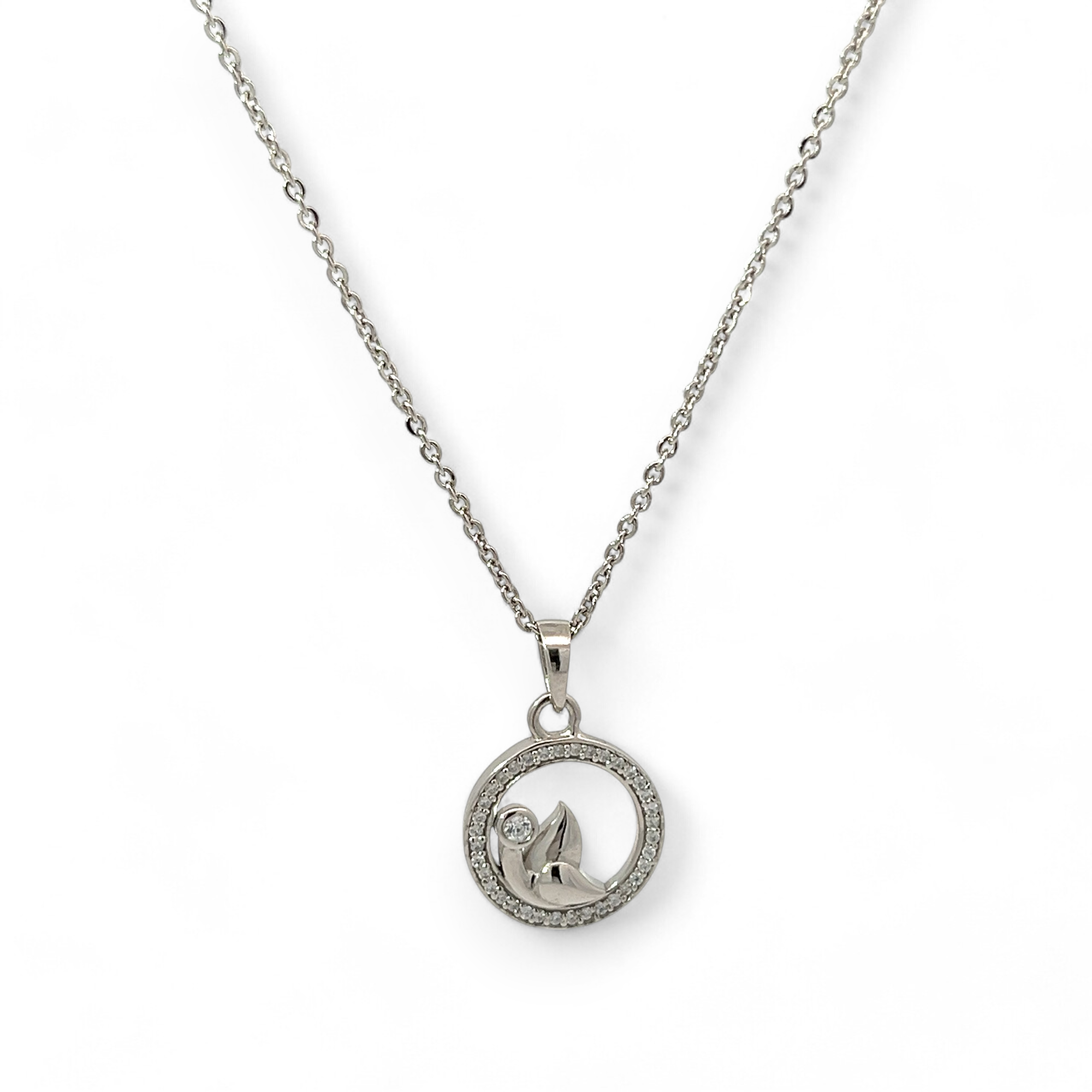 PurpleLuck Burning Flame Silver Necklace