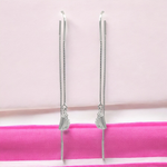 PurpleLuck Candice 925 Silver Thread Earrings for Birthday and Valentine Day gift for Girlfriend and Wife. Charm and elegant design