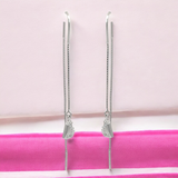 PurpleLuck Candice 925 Silver Thread Earrings for Birthday and Valentine Day gift for Girlfriend and Wife. Charm and elegant design