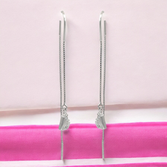 PurpleLuck Candice 925 Silver Thread Earrings for Birthday and Valentine Day gift for Girlfriend and Wife. Charm and elegant design