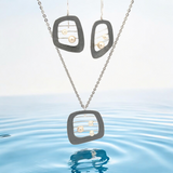 PurpleLuck Caterina Silver Italian Pendant Set. Sterling Silver elegant design set for festive wear