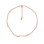 PurpleLuck Catherine 925 Silver Anklet- Rose Gold plated luxury ankle jewellery for women and girls. perfect gift for wife.