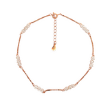 PurpleLuck Catherine 925 Silver Anklet- Rose Gold plated luxury ankle jewellery for women and girls. perfect gift for wife.