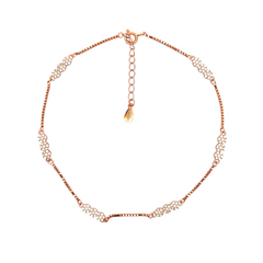PurpleLuck Catherine 925 Silver Anklet- Rose Gold plated luxury ankle jewellery for women and girls. perfect gift for wife.