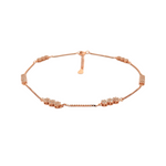 PurpleLuck Catherine 925 Silver Anklet- Rose Gold plated luxury ankle jewellery for women and girls. perfect gift for wife.