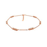 PurpleLuck Catherine 925 Silver Anklet- Rose Gold plated luxury ankle jewellery for women and girls. perfect gift for wife.