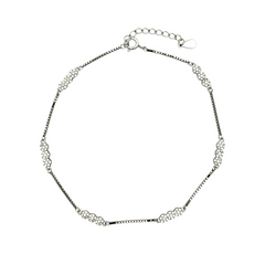 PurpleLuck Catherine 925 Silver Anklet-Wedding wear luxury ankle jewellery for women and girls. perfect gift for wife.
