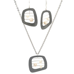 PurpleLuck Caterina Silver Italian Pendant Set. Sterling Silver elegant design set for festive wear