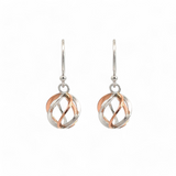 Purpleluck Rose Gold Silver Celtic Dangle Earrings