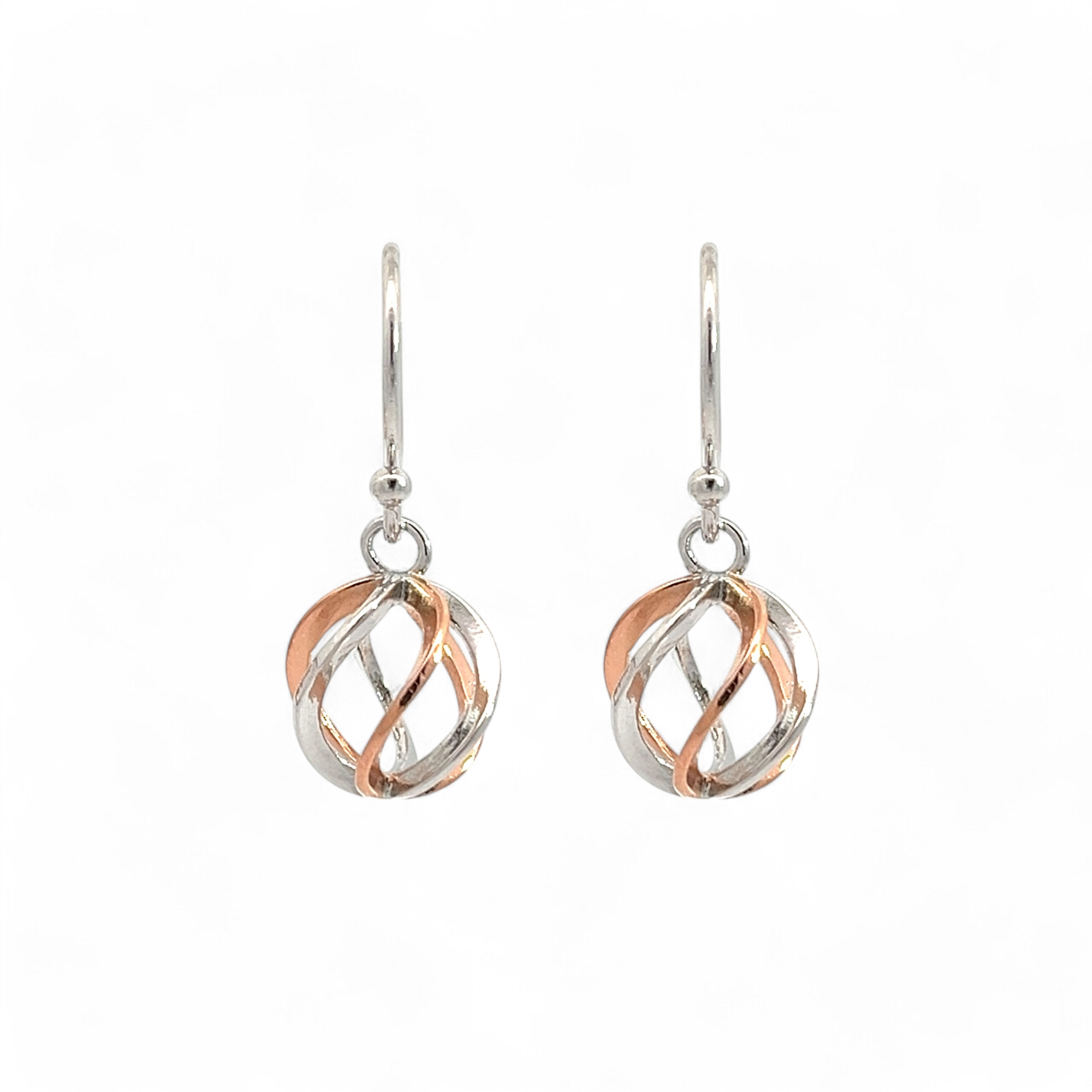 Purpleluck Rose Gold Silver Celtic Dangle Earrings
