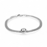 PurpleLuck Silver Ethereal Chain Bracelet. Women and girl Sterling Silver bracelet with chain design