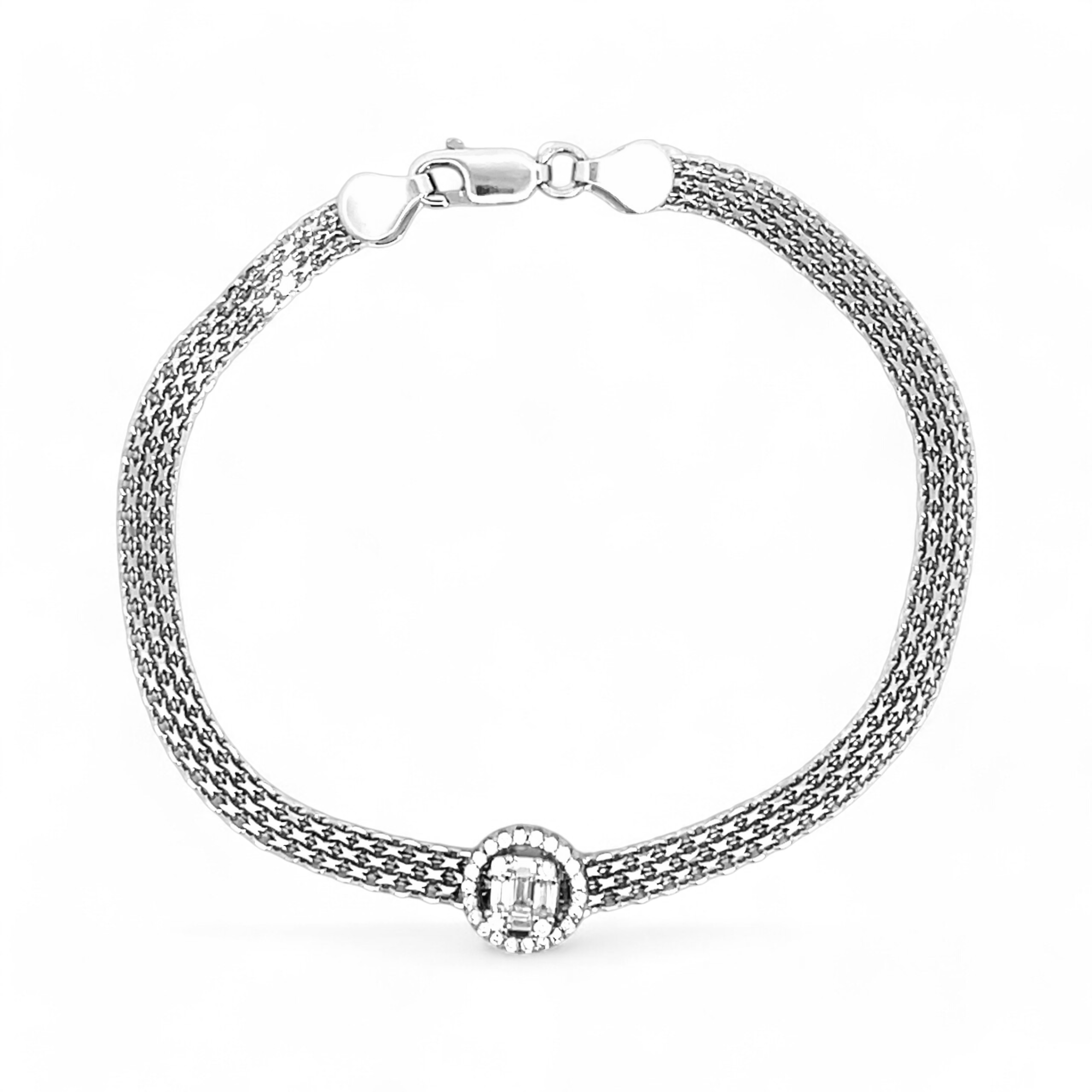 PurpleLuck Silver Ethereal Chain Bracelet. Women and girl Sterling Silver bracelet with chain design