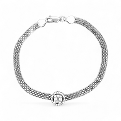 PurpleLuck Silver Ethereal Chain Bracelet. Women and girl Sterling Silver bracelet with chain design