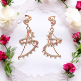 PurpleLuck- Chandelier Rose Gold Pearl Earrings