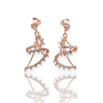 PurpleLuck- Chandelier Rose Gold Pearl Earrings