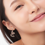 PurpleLuck- Chandelier Rose Gold Pearl Earrings