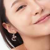 PurpleLuck- Chandelier Rose Gold Pearl Earrings