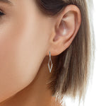 PurpleLuck Chevron 925 Silver earrings. Valentine gift for women and girls