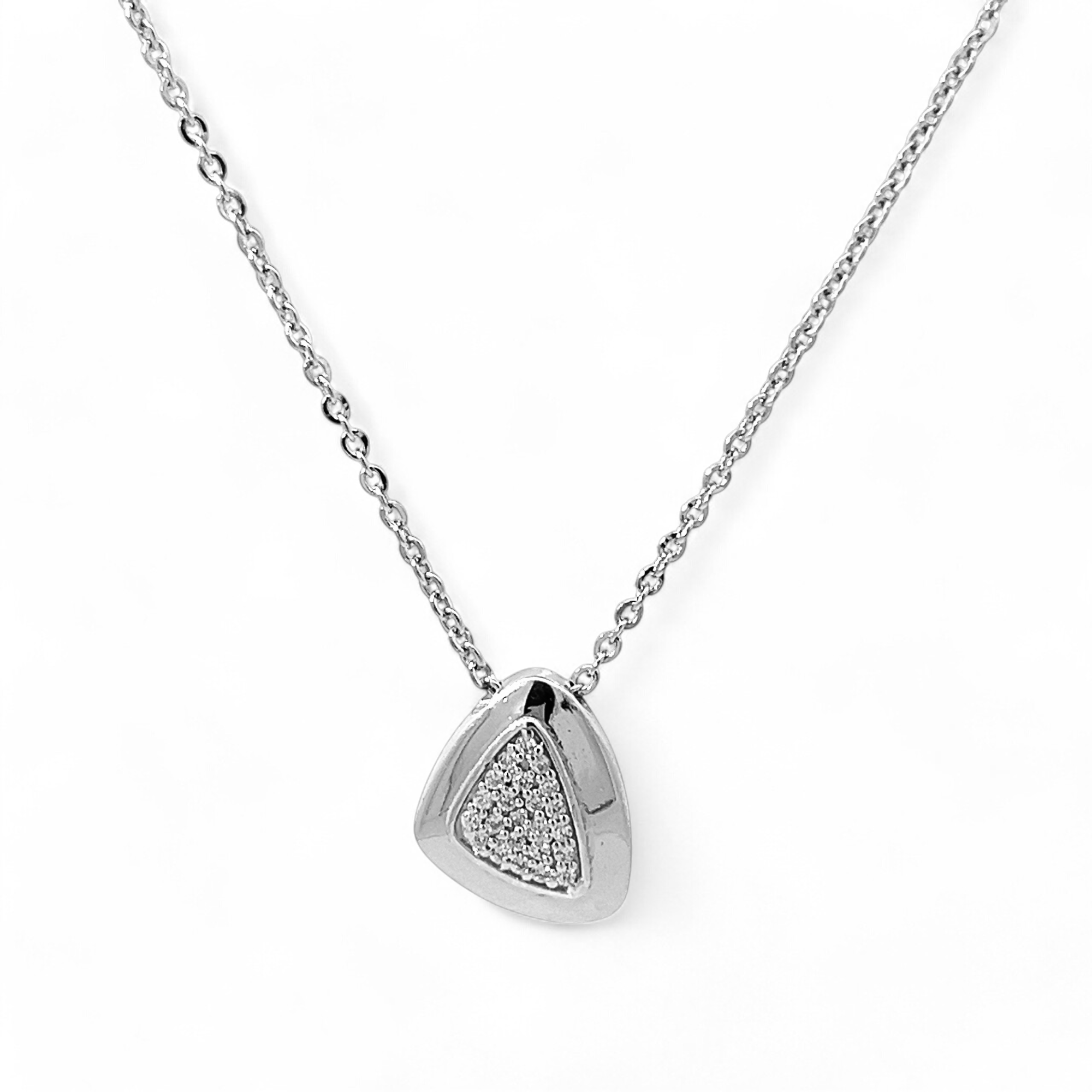 Purpleluck Silver Diva Necklace. Sterling Silver Contemporary minimal design pendant for women and girls for daily wear