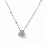 Purpleluck Silver Diva Necklace. Sterling Silver Contemporary minimal design pendant for women and girls for daily wear