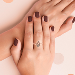 PurpleLuck Rose Gold Double Drop Ring